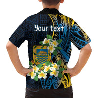 Personalised Tuvalu Beautiful Plumeria Flower Family Matching Off Shoulder Maxi Dress and Hawaiian Shirt LT9 - Polynesian Pride