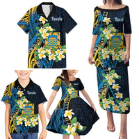 Personalised Tuvalu Beautiful Plumeria Flower Family Matching Puletasi and Hawaiian Shirt LT9 - Polynesian Pride