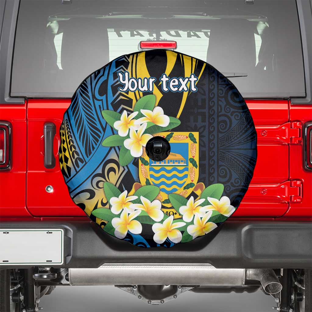 Personalised Tuvalu Beautiful Plumeria Flower Spare Tire Cover