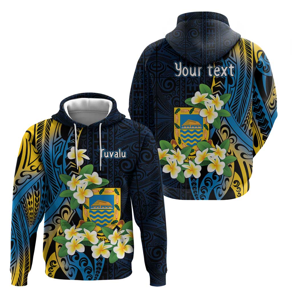 Personalised Tuvalu Beautiful Plumeria Flower Zip Hoodie LT9 - Polynesian Pride
