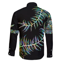 New Zealand Family Matching Off Shoulder Short Dress and Hawaiian Shirt Aotearoa Silver Fern Mixed Papua Shell Green Vibe LT9 - Polynesian Pride