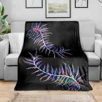 New Zealand Blanket Aotearoa Silver Fern Mixed Papua Shell Purple Vibe LT9 - Polynesian Pride