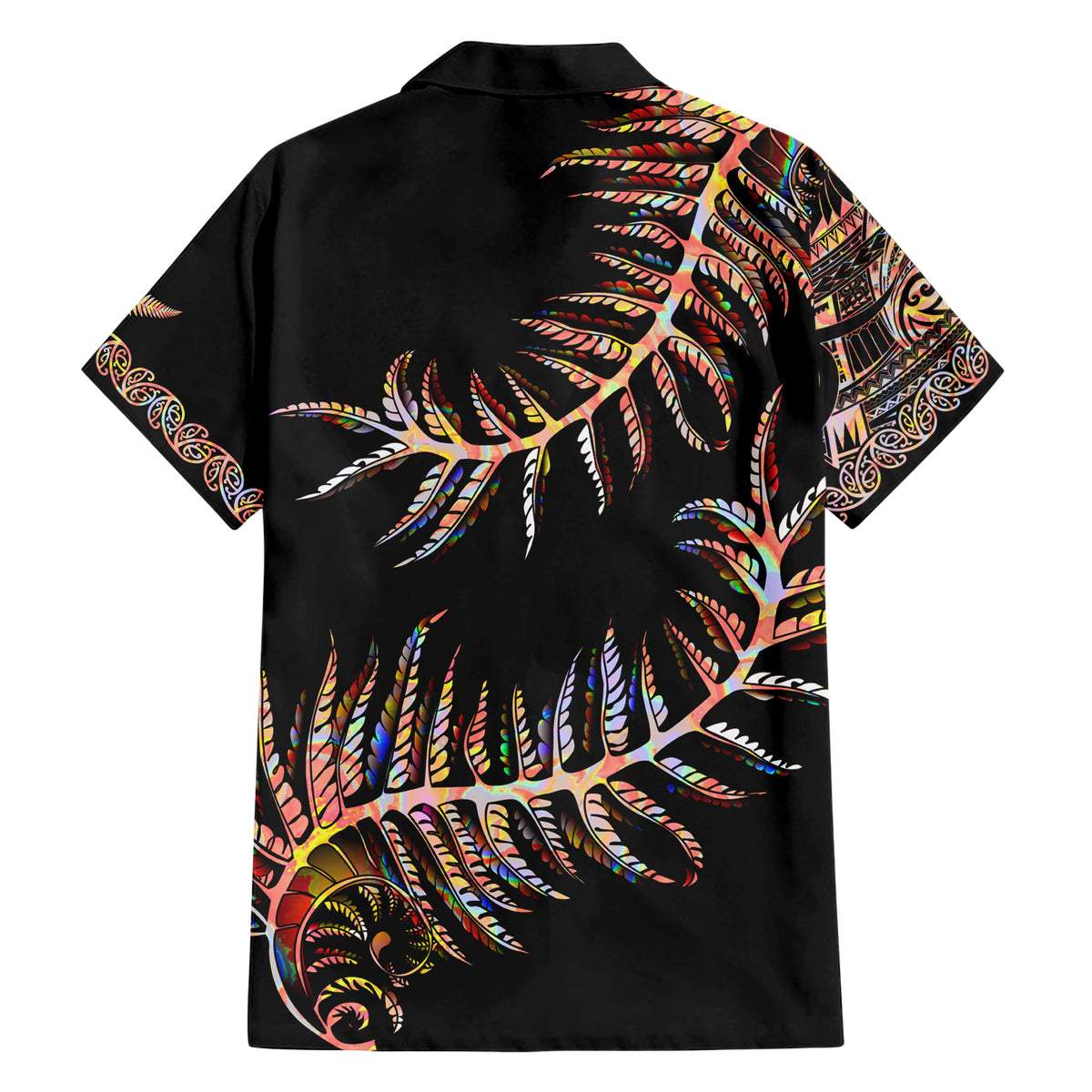 New Zealand Family Matching Short Sleeve Bodycon Dress and Hawaiian Shirt Aotearoa Silver Fern Mixed Papua Shell Red Vibe LT9 - Polynesian Pride