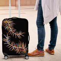 New Zealand Luggage Cover Aotearoa Silver Fern Mixed Papua Shell Red Vibe LT9 Red - Polynesian Pride