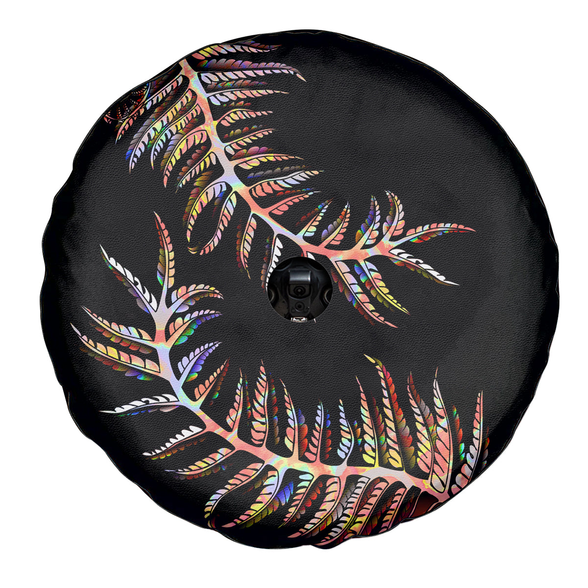 New Zealand Spare Tire Cover Aotearoa Silver Fern Mixed Papua Shell Red Vibe LT9 - Polynesian Pride