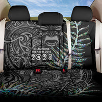 New Zealand Rugby Back Car Seat Cover NZ Black Fern Champions History With Papua Shell LT9 One Size Black - Polynesian Pride
