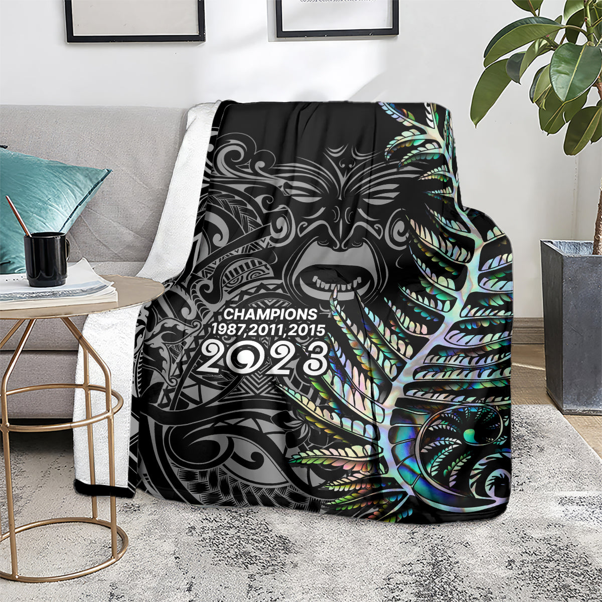 New Zealand Rugby Blanket NZ Black Fern Champions History With Papua Shell LT9 - Polynesian Pride