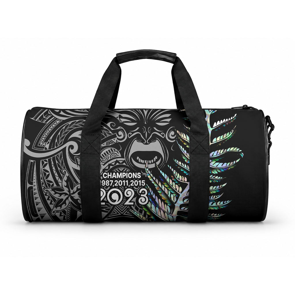 New Zealand Maori Rugby Duffle Bag NZ Black Fern Champions History With Papua Shell LT9 One size Black - Polynesian Pride
