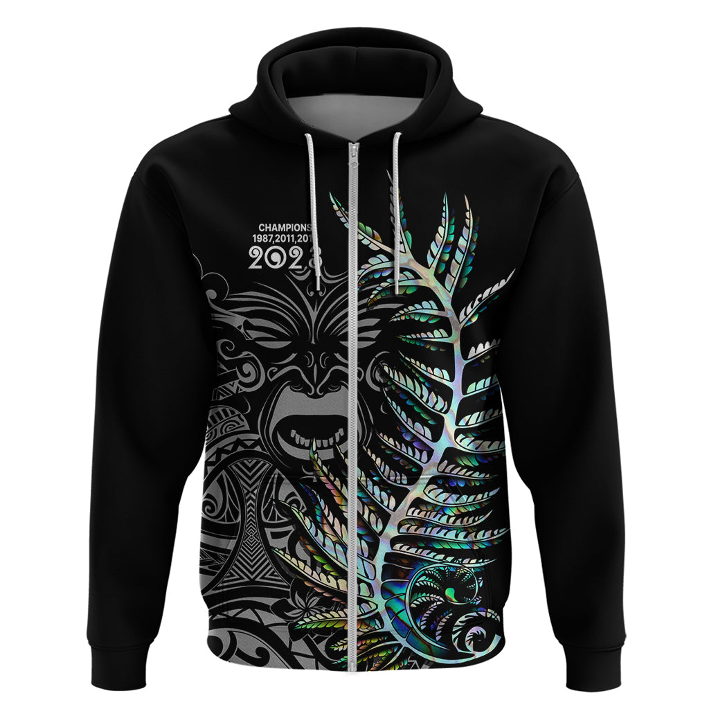 New Zealand Rugby Hoodie NZ Black Fern Champions History With Papua Shell LT9 - Polynesian Pride