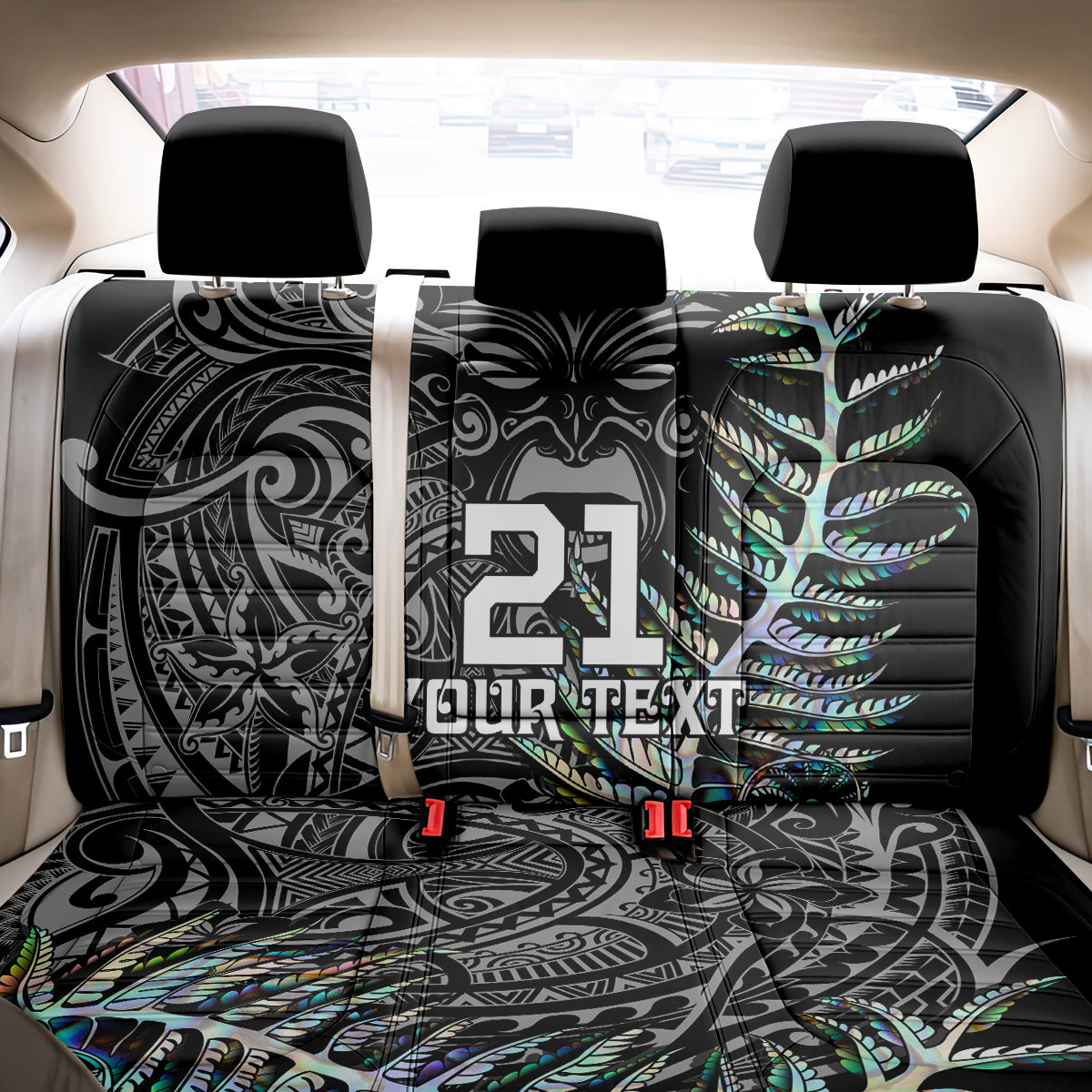Custom New Zealand Rugby Back Car Seat Cover NZ Black Fern Champions History With Papua Shell LT9 - Polynesian Pride