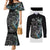 Custom New Zealand Rugby Couples Matching Mermaid Dress and Long Sleeve Button Shirt NZ Black Fern Champions History With Papua Shell LT9 Black - Polynesian Pride
