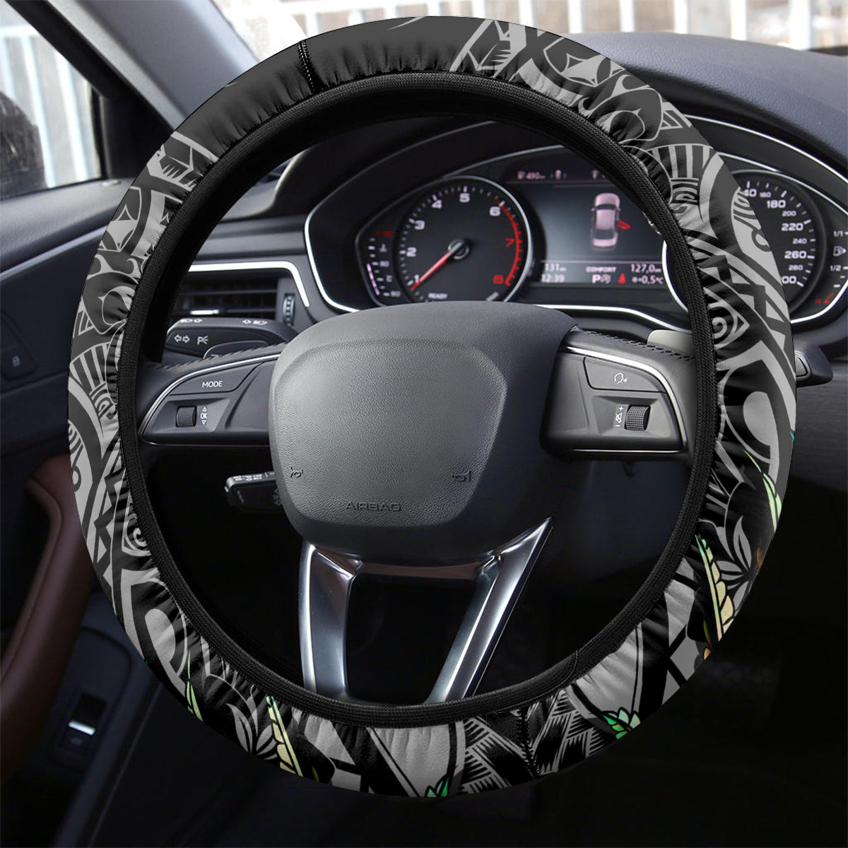New Zealand Rugby Steering Wheel Cover NZ Black Fern Champions History With Papua Shell LT9 - Polynesian Pride