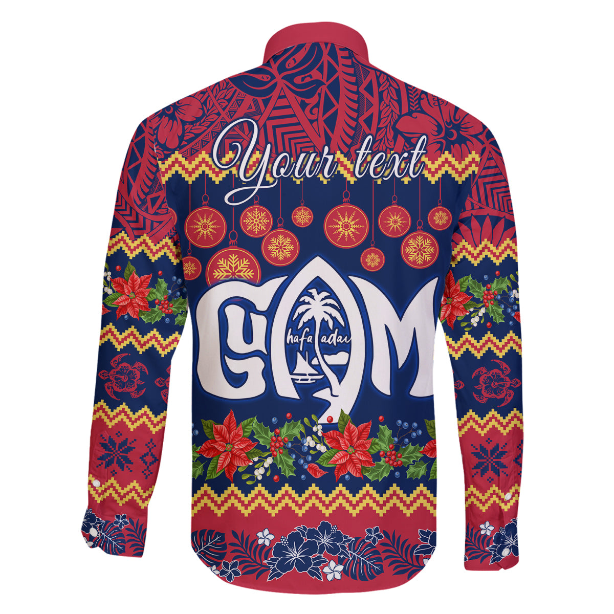 Personalised Guam Christmas Family Matching Tank Maxi Dress and Hawaiian Shirt Felis Pusgua Santa Beach Polynesian Pattern LT9 - Polynesian Pride