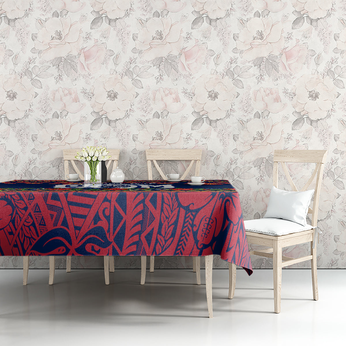 Personalised Guam Christmas Tablecloth Felis Pusgua Santa Beach Polynesian Pattern LT9 - Polynesian Pride
