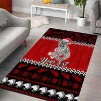Personalised New Zealand Christmas Area Rug Maori Tiki Meri Kirihimete LT9 - Polynesian Pride