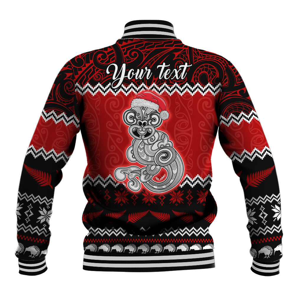 Personalised New Zealand Christmas Baseball Jacket Maori Tiki Meri Kirihimete LT9 - Polynesian Pride