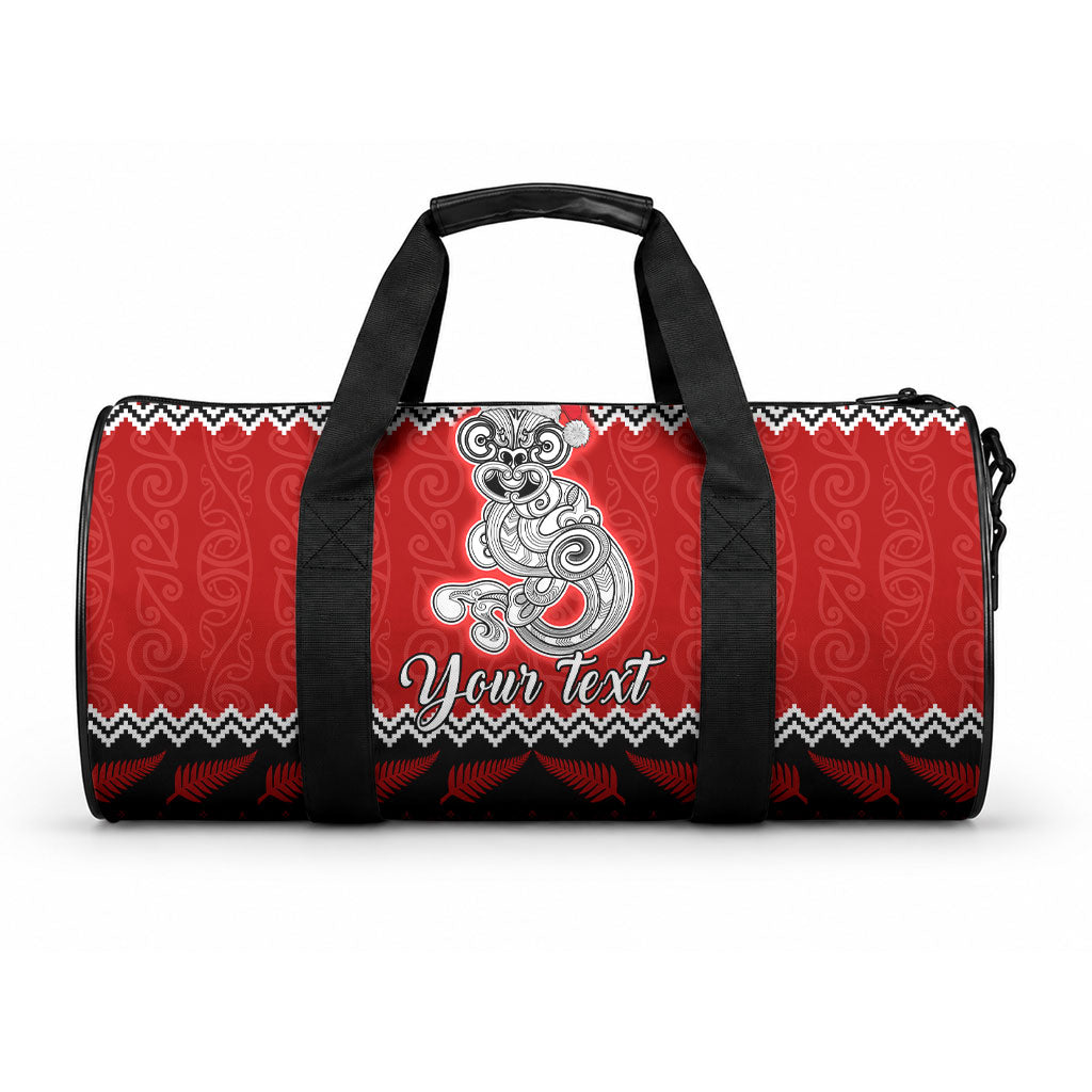 Personalised New Zealand Christmas Duffle Bag Maori Tiki Meri Kirihimete LT9 One size Red - Polynesian Pride