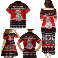 Personalised New Zealand Christmas Family Matching Puletasi Dress and Hawaiian Shirt Maori Tiki Meri Kirihimete LT9 - Polynesian Pride