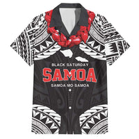 Samoa Black Saturday Family Matching Long Sleeve Bodycon Dress and Hawaiian Shirt Samoa mo Samoa with Black Ula Fala LT9 Dad's Shirt - Short Sleeve Black - Polynesian Pride