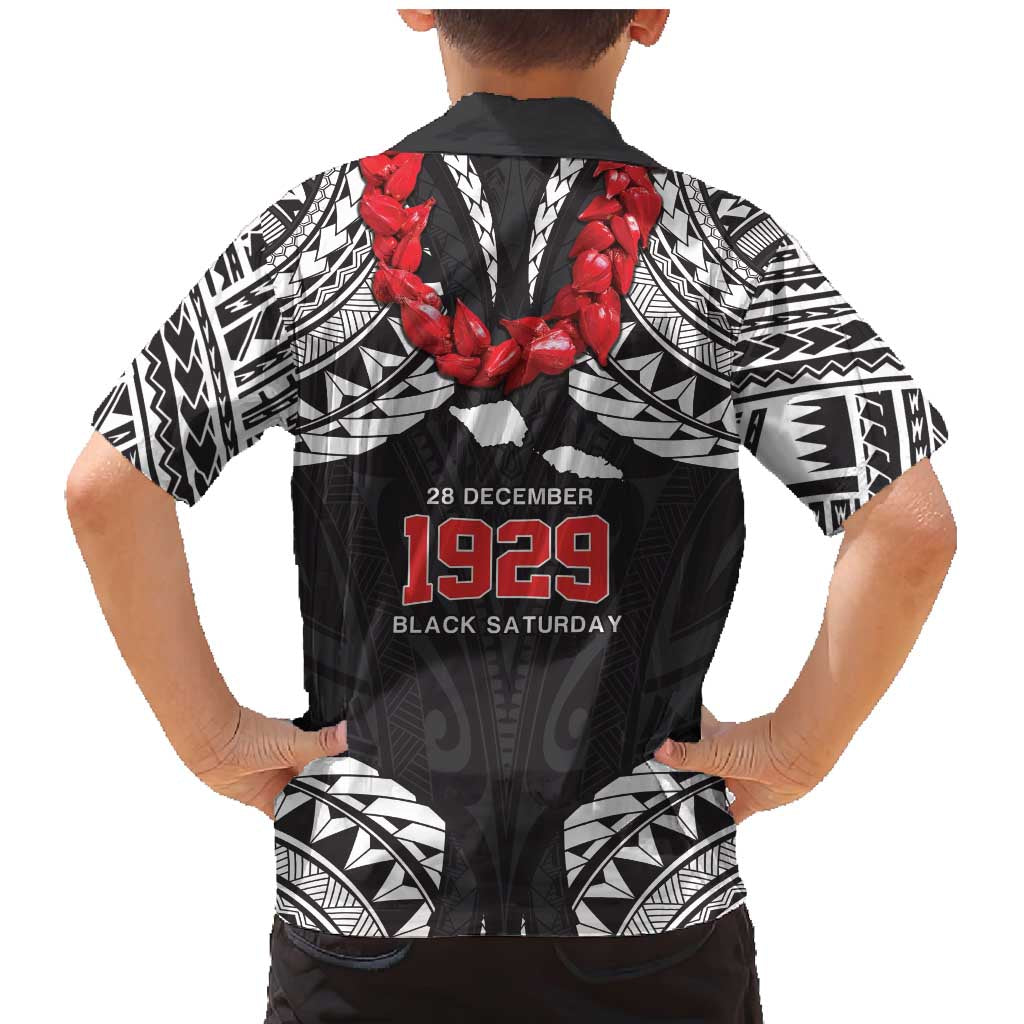 Samoa Black Saturday Family Matching Mermaid Dress and Hawaiian Shirt Samoa mo Samoa with Black Ula Fala LT9 - Polynesian Pride