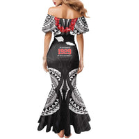 Samoa Black Saturday Family Matching Mermaid Dress and Hawaiian Shirt Samoa mo Samoa with Black Ula Fala LT9 - Polynesian Pride