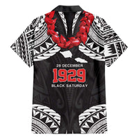 Samoa Black Saturday Family Matching Off The Shoulder Long Sleeve Dress and Hawaiian Shirt Samoa mo Samoa with Black Ula Fala LT9 - Polynesian Pride