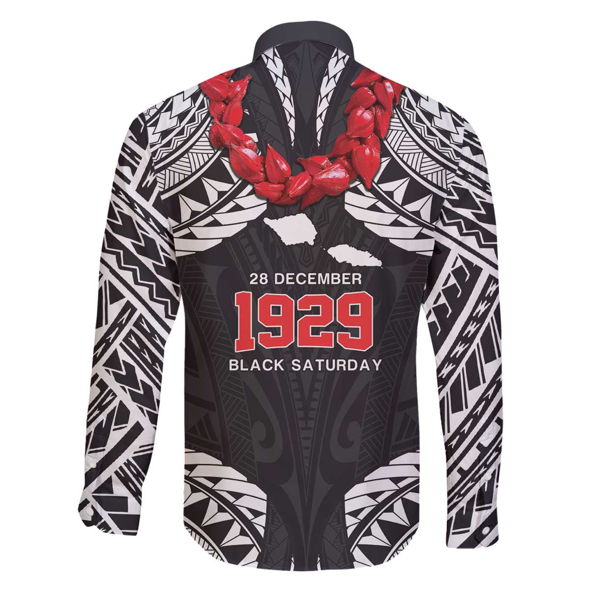 Samoa Black Saturday Family Matching Off The Shoulder Long Sleeve Dress and Hawaiian Shirt Samoa mo Samoa with Black Ula Fala LT9 - Polynesian Pride