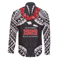 Samoa Black Saturday Family Matching Off The Shoulder Long Sleeve Dress and Hawaiian Shirt Samoa mo Samoa with Black Ula Fala LT9 - Polynesian Pride