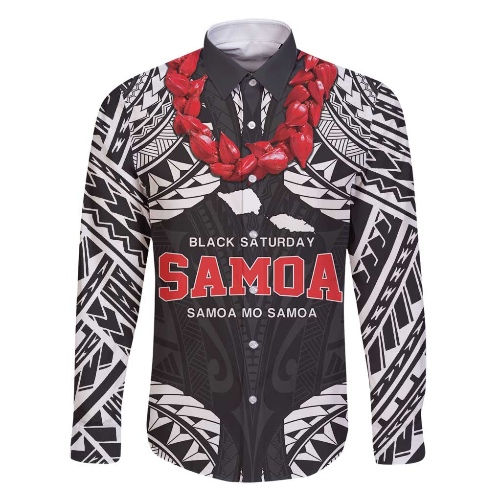 Samoa Black Saturday Family Matching Off Shoulder Short Dress and Hawaiian Shirt Samoa mo Samoa with Black Ula Fala