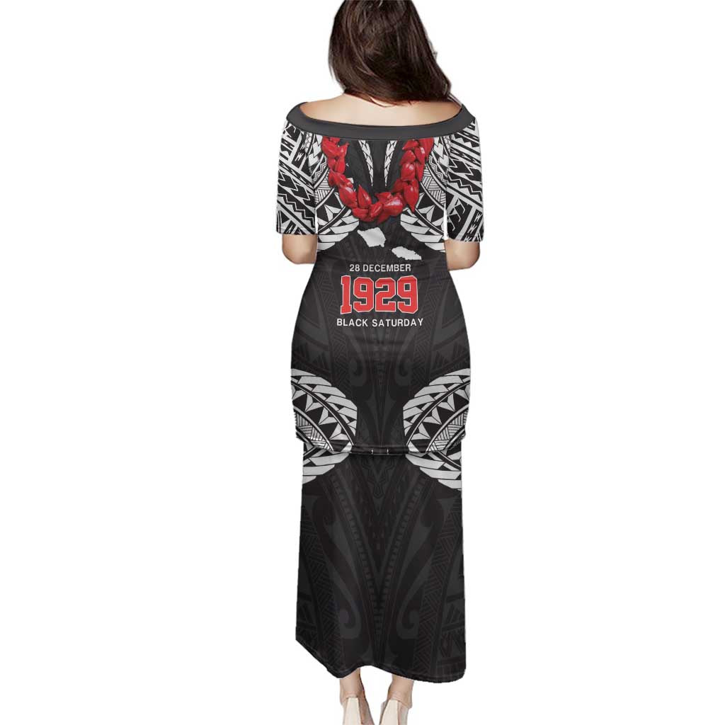 Samoa Black Saturday Family Matching Puletasi and Hawaiian Shirt Samoa mo Samoa with Black Ula Fala
