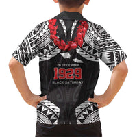 Samoa Black Saturday Family Matching Short Sleeve Bodycon Dress and Hawaiian Shirt Samoa mo Samoa with Black Ula Fala LT9 - Polynesian Pride
