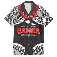 Samoa Black Saturday Family Matching Short Sleeve Bodycon Dress and Hawaiian Shirt Samoa mo Samoa with Black Ula Fala LT9 Dad's Shirt - Short Sleeve Black - Polynesian Pride
