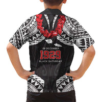 Samoa Black Saturday Kid Hawaiian Shirt Samoa mo Samoa with Black Ula Fala