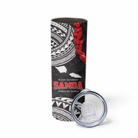 Samoa Black Saturday Skinny Tumbler Samoa mo Samoa with Black Ula Fala LT9 - Polynesian Pride