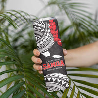 Samoa Black Saturday Skinny Tumbler Samoa mo Samoa with Black Ula Fala LT9 - Polynesian Pride