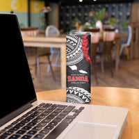 Samoa Black Saturday Skinny Tumbler Samoa mo Samoa with Black Ula Fala LT9 - Polynesian Pride