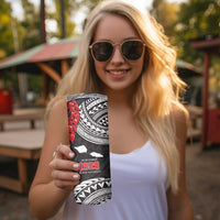 Samoa Black Saturday Skinny Tumbler Samoa mo Samoa with Black Ula Fala LT9 - Polynesian Pride