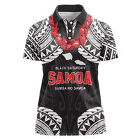 Samoa Black Saturday Women Polo Shirt Samoa mo Samoa with Black Ula Fala