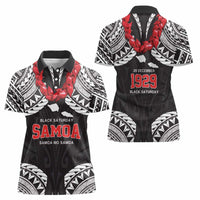 Samoa Black Saturday Women Polo Shirt Samoa mo Samoa with Black Ula Fala