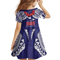 Samoa Black Saturday Family Matching Long Sleeve Bodycon Dress and Hawaiian Shirt Samoa mo Samoa with Blue Ula Fala LT9 - Polynesian Pride