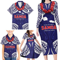 Samoa Black Saturday Family Matching Long Sleeve Bodycon Dress and Hawaiian Shirt Samoa mo Samoa with Blue Ula Fala LT9 - Polynesian Pride