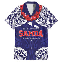 Samoa Black Saturday Family Matching Long Sleeve Bodycon Dress and Hawaiian Shirt Samoa mo Samoa with Blue Ula Fala LT9 Dad's Shirt - Short Sleeve Blue - Polynesian Pride