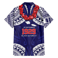 Samoa Black Saturday Family Matching Off The Shoulder Long Sleeve Dress and Hawaiian Shirt Samoa mo Samoa with Blue Ula Fala LT9 - Polynesian Pride