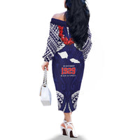 Samoa Black Saturday Family Matching Off The Shoulder Long Sleeve Dress and Hawaiian Shirt Samoa mo Samoa with Blue Ula Fala LT9 - Polynesian Pride