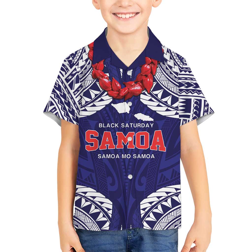 Samoa Black Saturday Family Matching Off Shoulder Maxi Dress and Hawaiian Shirt Samoa mo Samoa with Blue Ula Fala