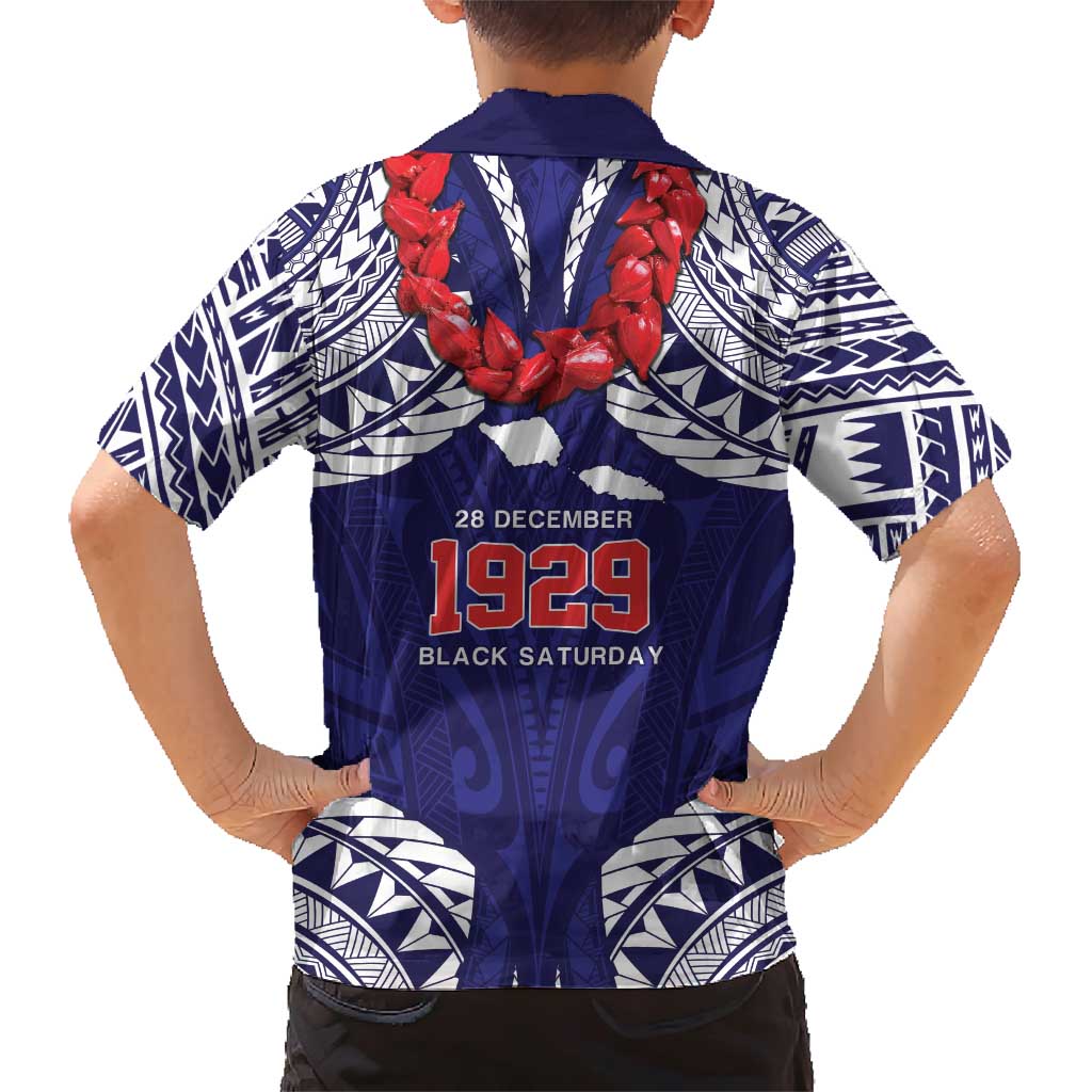 Samoa Black Saturday Family Matching Short Sleeve Bodycon Dress and Hawaiian Shirt Samoa mo Samoa with Blue Ula Fala LT9 - Polynesian Pride