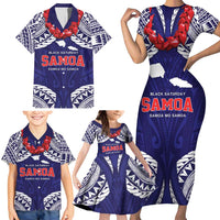 Samoa Black Saturday Family Matching Short Sleeve Bodycon Dress and Hawaiian Shirt Samoa mo Samoa with Blue Ula Fala LT9 - Polynesian Pride
