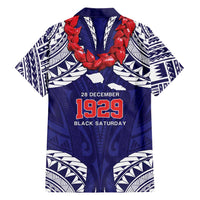 Samoa Black Saturday Family Matching Short Sleeve Bodycon Dress and Hawaiian Shirt Samoa mo Samoa with Blue Ula Fala LT9 - Polynesian Pride