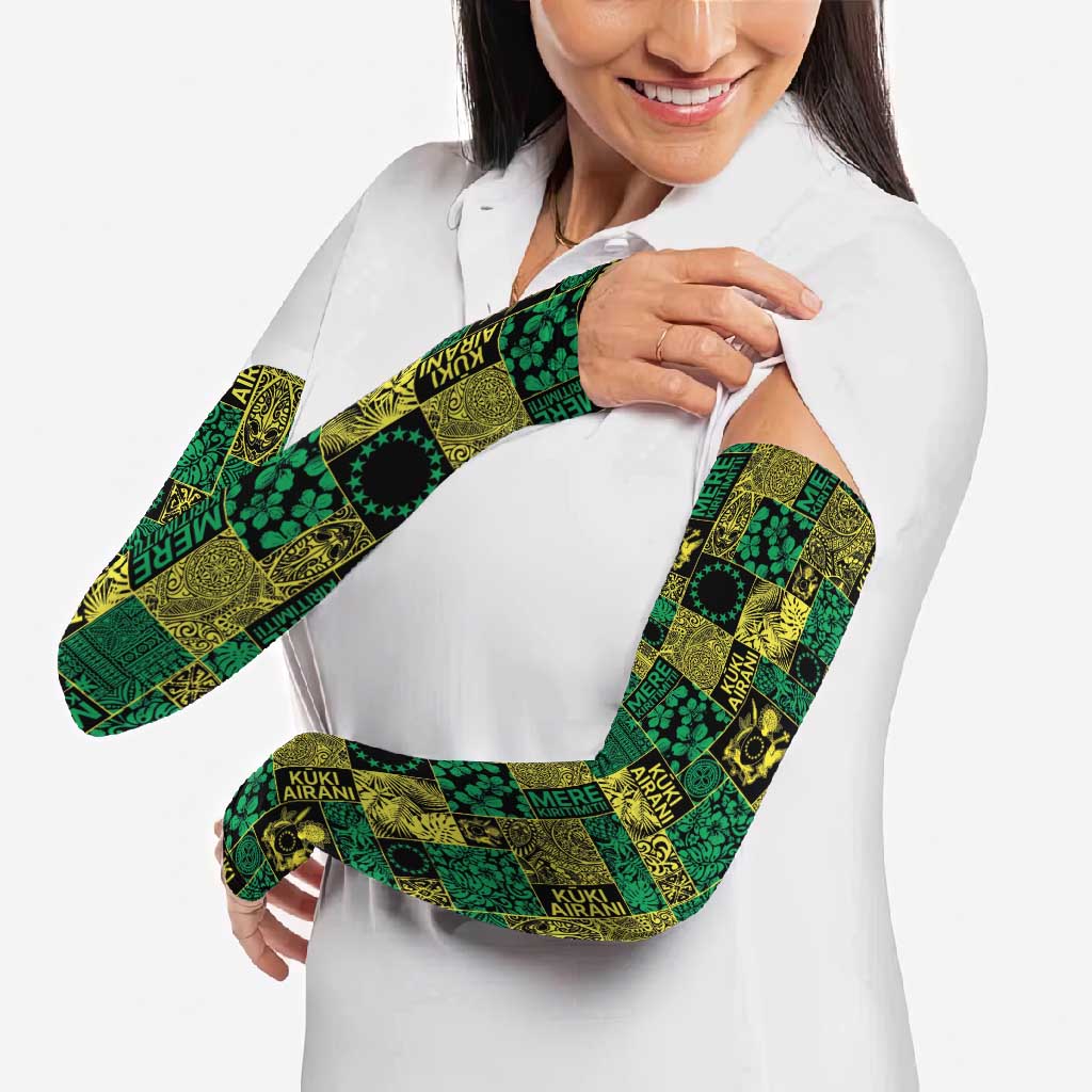 Cook Islands Mere Kiritimiti Arm Sleeves Pacific Patchwork Xmas Vibes - Polynesian Pride