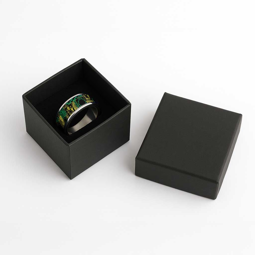 Cook Islands Mere Kiritimiti Classic Ring Pacific Patchwork Xmas Vibes - Polynesian Pride